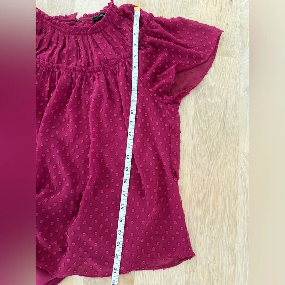 J. Crew Dotted Raspberry Blouse - Picture 7 of 10